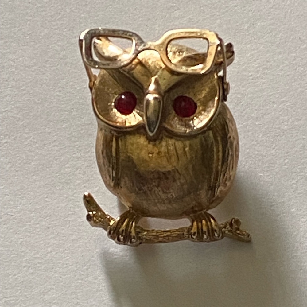 Sarah Coventry Vintage Gold Owl Brooch